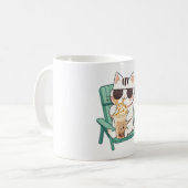 Mug Chat Chibi Mignon avec des Lunettes de Soleil Buva (Devant gauche)