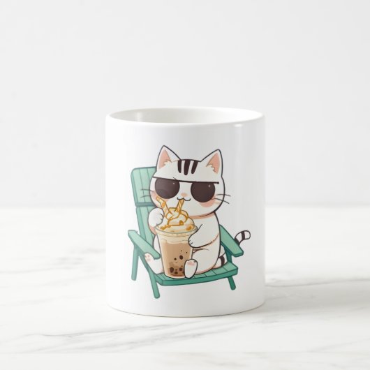 Mug Chat Chibi Mignon avec des Lunettes de Soleil Buva (Centre)