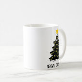 Mug Chat Christmas Tree mignonne Noir Kitten Lover Meo (Devant droit)