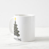 Mug Chat Christmas Tree mignonne Noir Kitten Lover Meo (Devant gauche)