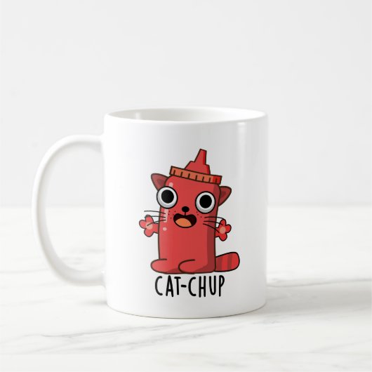 Mug Chat-chup Funny Ketchup Pun (Gauche)