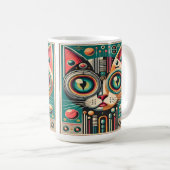 Mug Chat Circuit Rétro Futuriste Milieu de Siècle (Devant droit)