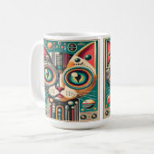 Mug Chat Circuit Rétro Futuriste Milieu de Siècle (Devant gauche)