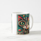 Mug Chat Circuit Rétro Futuriste Milieu de Siècle (Devant droit)