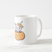Mug Chat Citrouille d'Halloween (Devant droit)