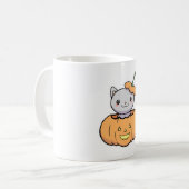 Mug Chat Citrouille d'Halloween (Devant gauche)