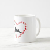 Mug Chat & Coeur fait de pattes de chat (Devant droit)
