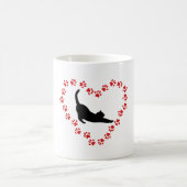 Mug Chat & Coeur fait de pattes de chat (Centre)