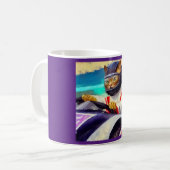 Mug Chat conduisant une voiture de course (Devant gauche)