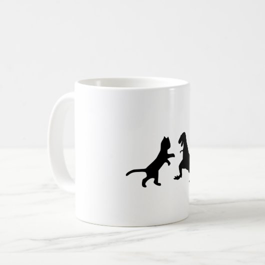 Mug chat contre t-rex (Devant gauche)