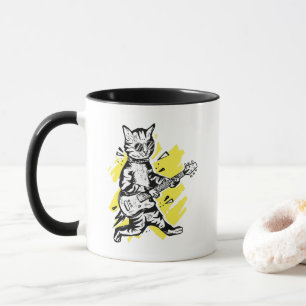 Mug Chat cool Jouer Guitare électrique