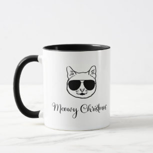 Mug Chat Cool "Meowy Christmas" à Shades