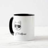 Mug Chat Cool "Meowy Christmas" à Shades (Devant gauche)