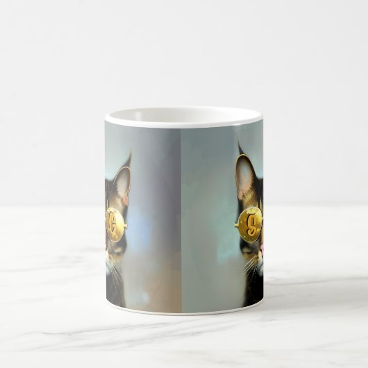 Mug Chat cool monogrammed personnalisé chats cadeau (Centre)