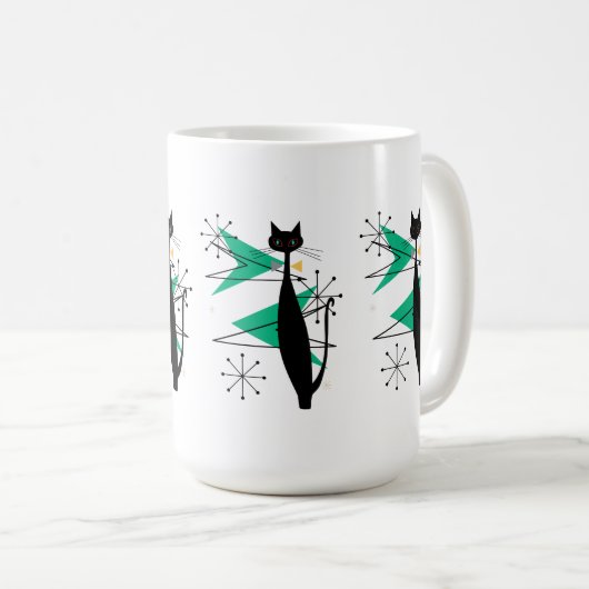 Mug Chat Cool Retro Atomic Era MCM (Devant droit)