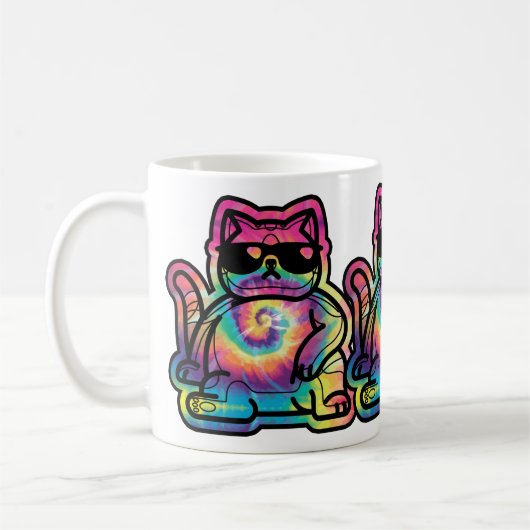 Mug Chat Cool Tie-Dye (Gauche)
