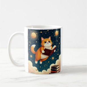 Mug Chat Cosmique Ver de Terre Livre Espace Lecture Au