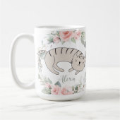 Mug Chat couché Blush rose Floral Verdure Wreath (Gauche)