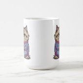 Mug Chat croustillant en pyjama avec café (Centre)