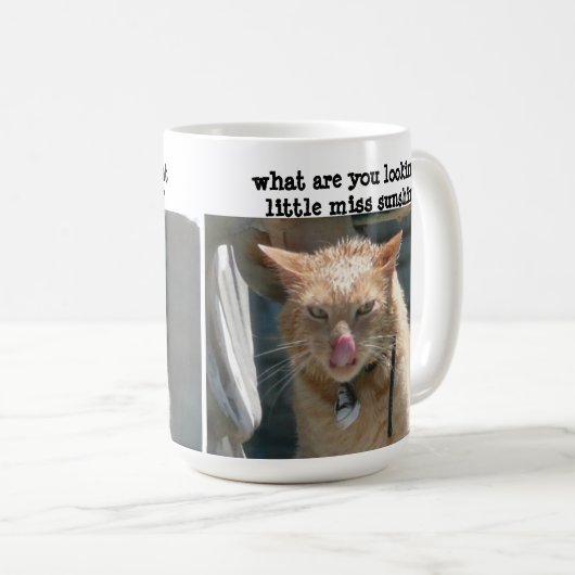 Mug Chat croustillant, sarcastique, Petite Miss Sunshi (Devant droit)