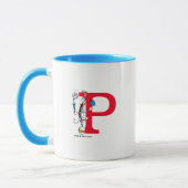 Mug Chat dans l'acte d'équilibre Monogramme P (Gauche)