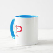 Mug Chat dans l'acte d'équilibre Monogramme P (Devant gauche)