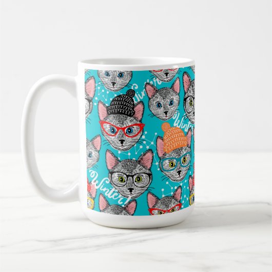 Mug Chat dans le casquette (Gauche)