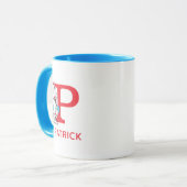 Mug Chat dans le Casquette, Chose Un Nom & Monogramme  (Devant gauche)