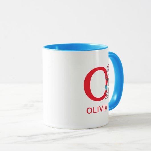 Mug Chat dans le Casquette, Chose Un Nom & Monogramme  (Devant droit)