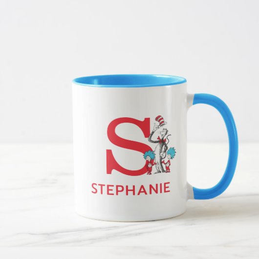 Mug Chat dans le Casquette, Chose Un Nom & Monogramme  (Droite)