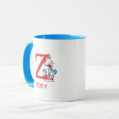 Mug Chat dans le Casquette, Chose Un Nom & Monogramme  (Devant gauche)
