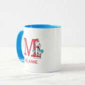 Mug Chat dans le Casquette, Chose Un Nom & Monogramme  (Devant gauche)