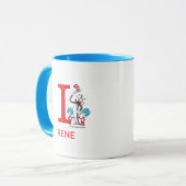 Mug Chat dans le Casquette, Chose Un Nom & Monogramme  (Devant gauche)