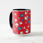 Mug Chat Dans Le Casquette | Le Motif rouge poisson (Devant gauche)