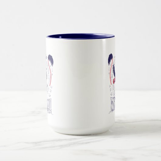 Mug Chat dans le Casquette | Montez Avec Un Poisson (Centre)