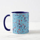 Mug Chat Dans Le Casquette | Motif bleu (Gauche)