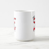 Mug Chat dans le Casquette | Texte en bande rouge et b (Centre)