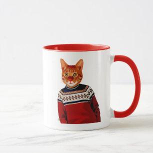 Mug Chat dans le chandail 2 de ski