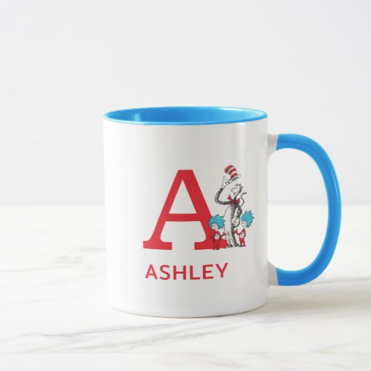 Mug Chat dans le Chapeau, Chose Un Nom & Monogramme A (Droite)