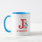 Mug Chat dans le Chapeau, Chose Un Nom & Monogramme J (Gauche)