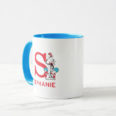 Mug Chat dans le Chapeau, Chose Un Nom & Monogramme S (Devant gauche)