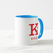 Mug Chat dans le chapeau, la chose Un nom & Monogramme (Devant droit)