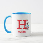 Mug Chat dans le Chapeau, Nom de Chose Un & Monogramme (Gauche)