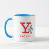 Mug Chat dans le Chapeau, Nom de Chose Un & Monogramme (Gauche)