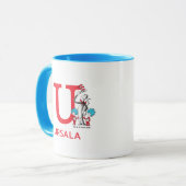 Mug Chat dans le Chapeau, Nom de Chose Un & Monogramme (Devant gauche)