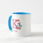 Mug Chat dans le Chapeau, Nom de Chose Un & Monogramme (Devant gauche)