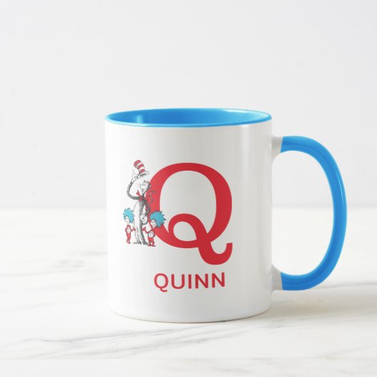 Mug Chat dans le Chapeau, Nom de Chose Une & Monogramm (Droite)