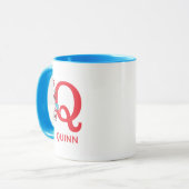 Mug Chat dans le Chapeau, Nom de Chose Une & Monogramm (Devant gauche)