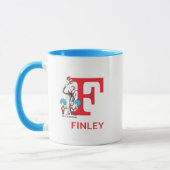 Mug Chat dans le Chapeau, Nom et Monogramme Bidule Un (Gauche)