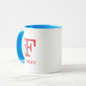 Mug Chat dans le Chapeau, Nom et Monogramme Bidule Un (Devant gauche)